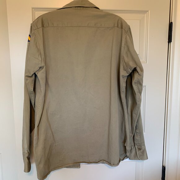 Men’s Vintage Military-Style Heavy Khaki Top - Picture 2 of 7